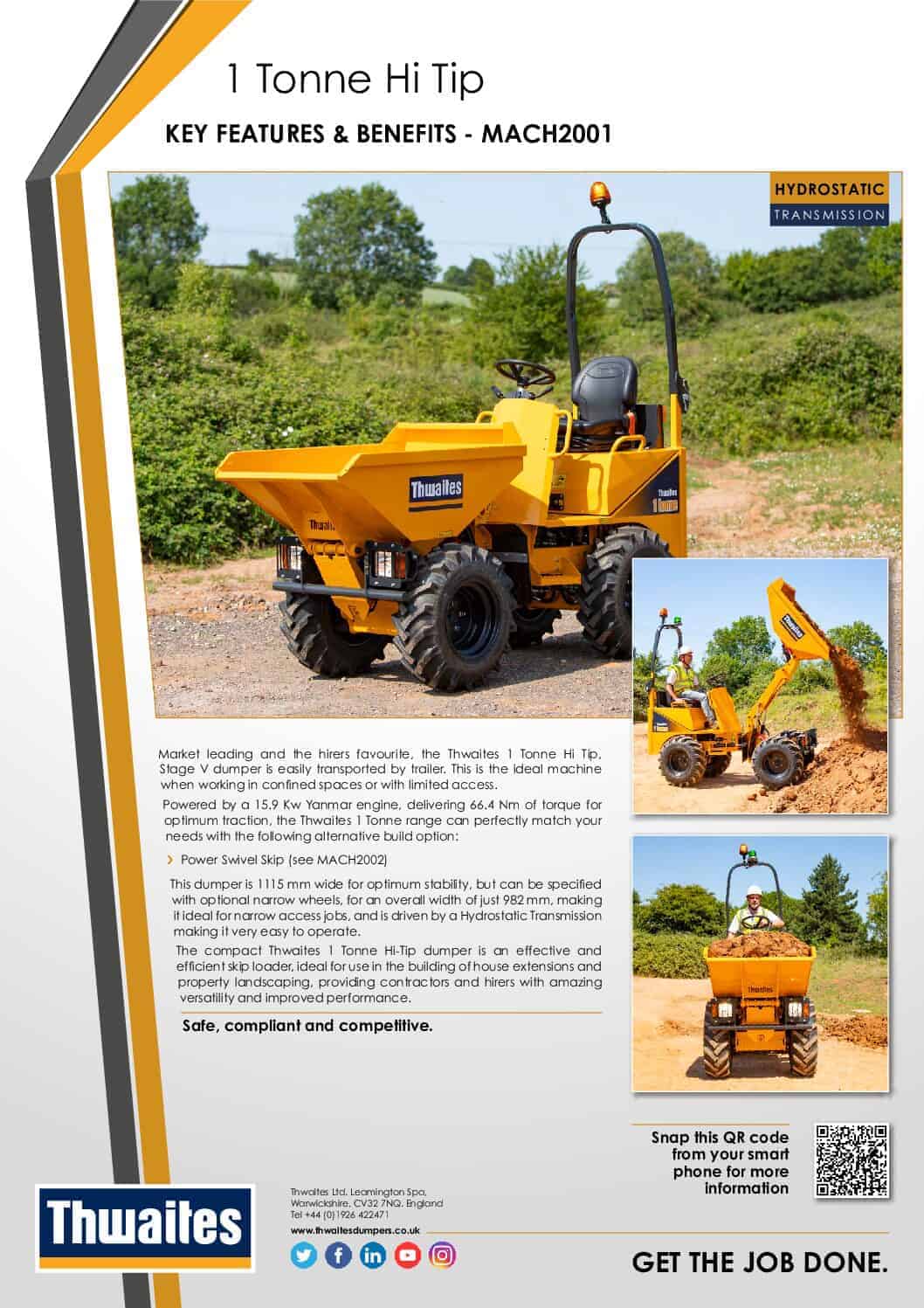 Dumper 1 tona, Hi Tip Thwaites Stage V (1) Dumper 1 tona, Hi Tip Thwaites Stage V