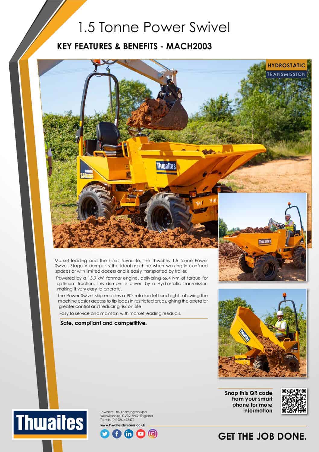 Dumper 1.5 tone, Thwaites Power Swivel Stage V (1) Dumper 1.5 tone, Thwaites Power Swivel Stage V
