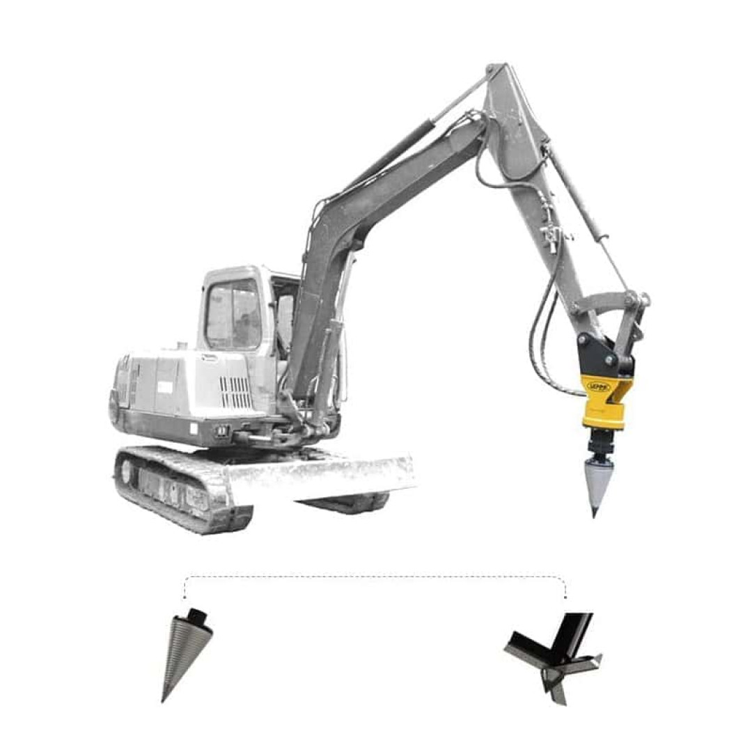 Despicator lemnebuturugi Uemme pentru mini excavatoare (1) Despicator lemne/buturugi Uemme pentru mini excavatoare