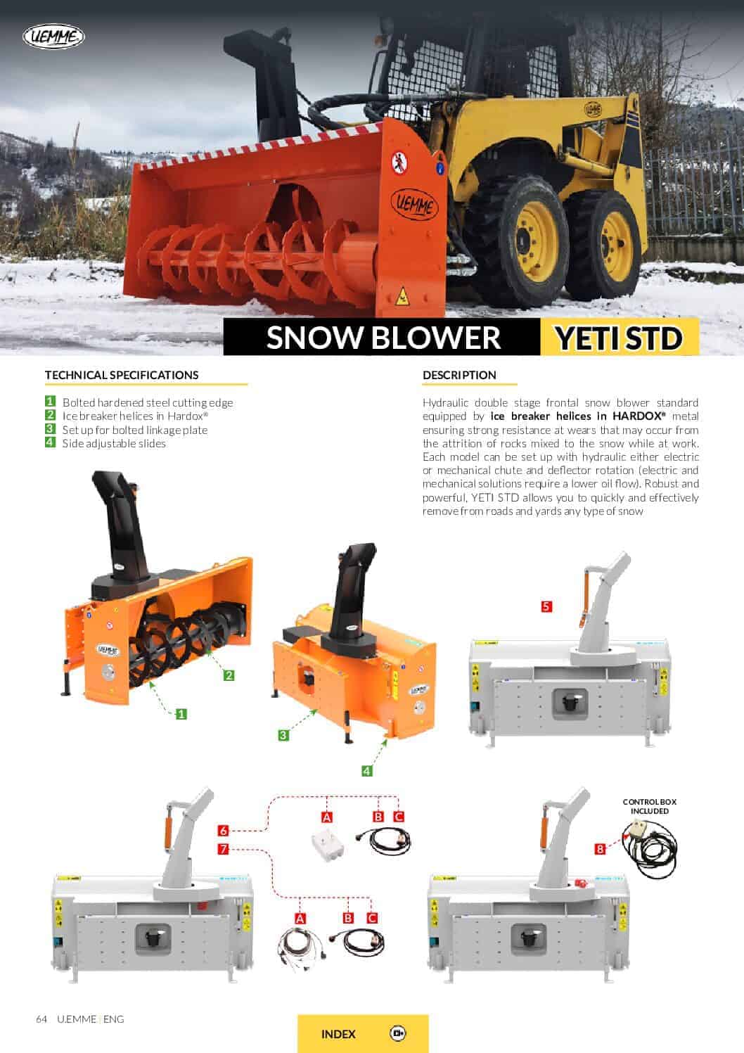 Freza de zapada buldoexcavatoare Uemme Yeti STD (1) Freza de zapada buldoexcavatoare Uemme Yeti STD